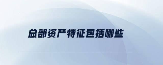 總部資產(chǎn)特征包括哪些