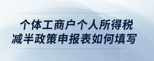個(gè)體工商戶個(gè)人所得稅減半政策申報(bào)表如何填寫？