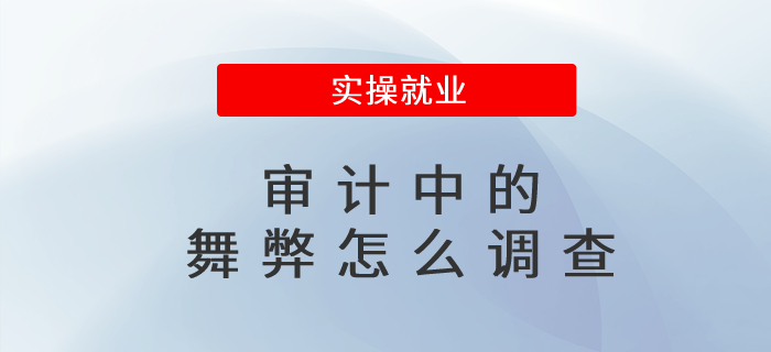 審計中的舞弊怎么調(diào)查