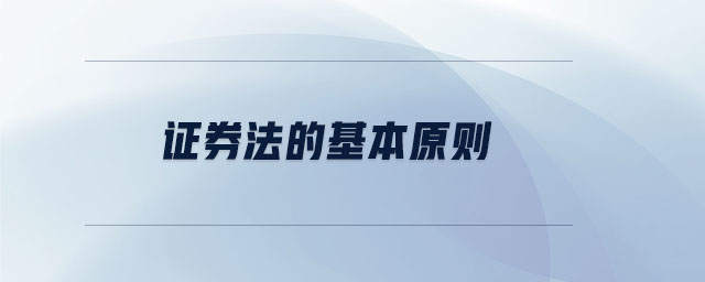 證券法的基本原則