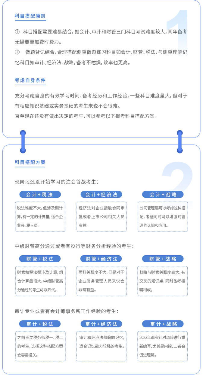 注會(huì)首戰(zhàn)考生如何搭配科目？