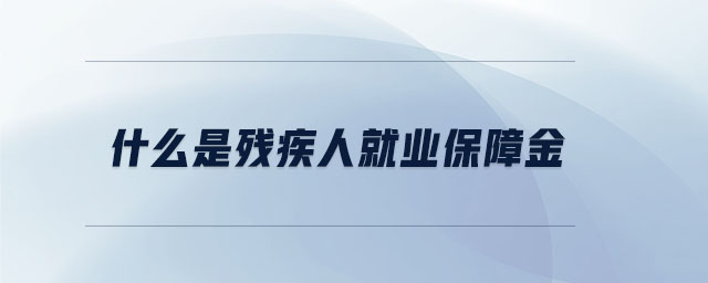 什么是殘疾人就業(yè)保障金 什么是殘疾人就業(yè)保障金