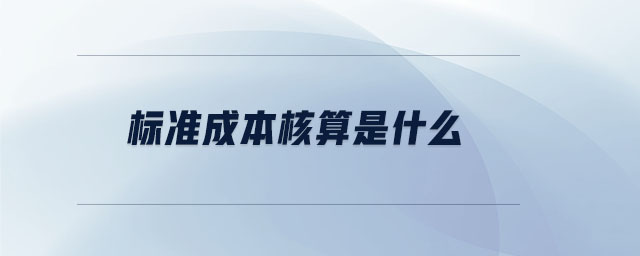 標準成本核算是什么