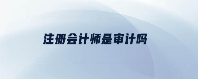 注冊會計師是審計嗎
