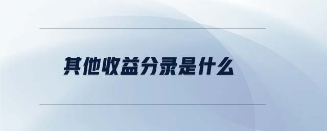 其他收益分錄是什么