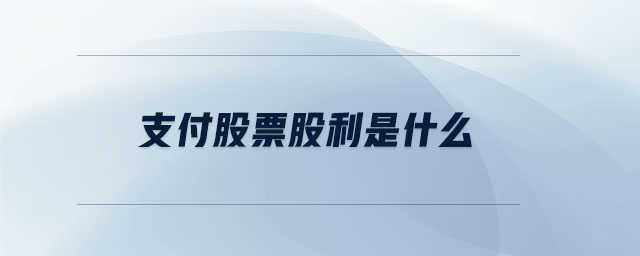 支付股票股利是什么 支付股票股利是什么