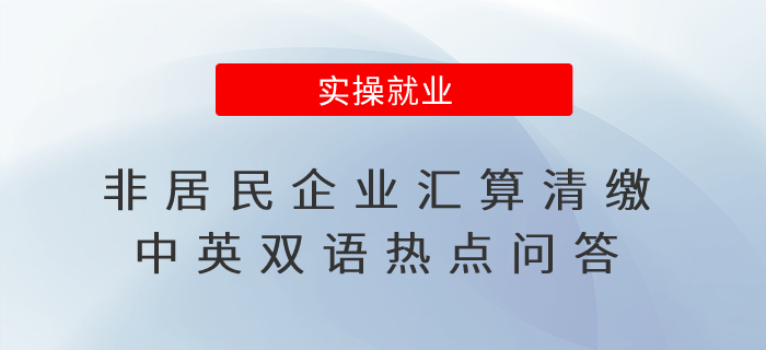 @非居民企業(yè)，這份匯算清繳中英雙語熱點(diǎn)問答別錯(cuò)過！