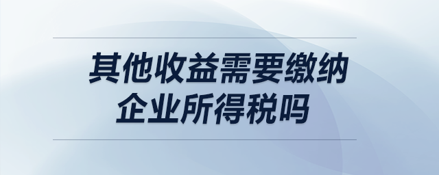 其他收益需要繳納企業(yè)所得稅嗎？