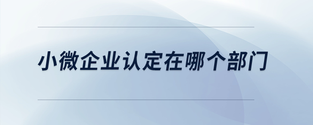 小微企業(yè)認定在哪個部門？