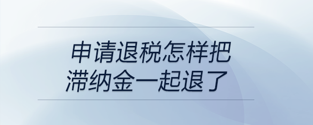 申請退稅怎樣把滯納金一起退了？退稅申請表怎么填些滯納金金額？