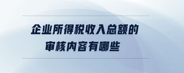 企業(yè)所得稅收入總額的審核內(nèi)容有哪些 企業(yè)所得稅收入總額的審核內(nèi)容有哪些