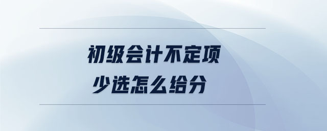 初級會計不定項少選怎么給分
