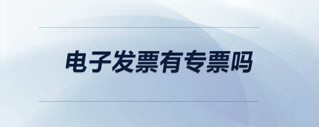 電子發(fā)票有專票嗎？