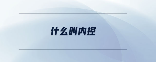 什么叫內(nèi)控 什么叫內(nèi)控