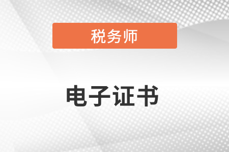 稅務(wù)師電子證書什么時候出來？