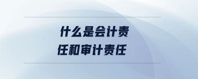 什么是會計責(zé)任和審計責(zé)任 什么是會計責(zé)任和審計責(zé)任