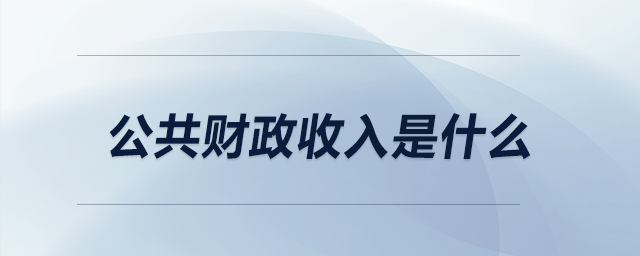公共財政收入是什么