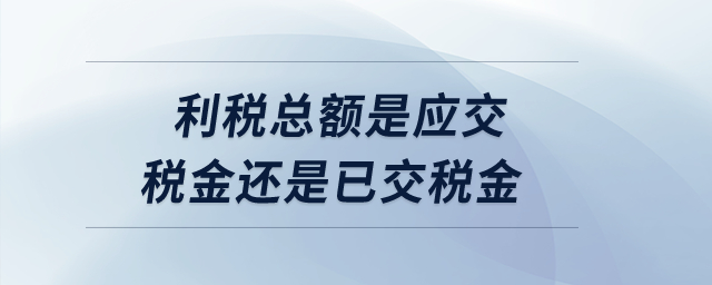 利稅總額是應(yīng)交稅金還是已交稅金？