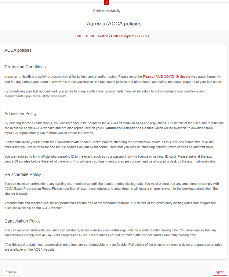 出現(xiàn)閱讀考試相關規(guī)定頁面，閱讀完畢后，下拉到頁面底部點擊“Agree”