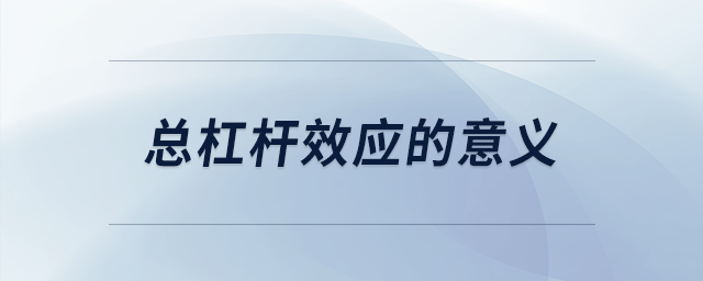 總杠桿效應的意義