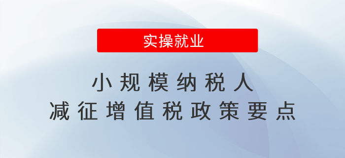 小規(guī)模納稅人減征增值稅政策要點