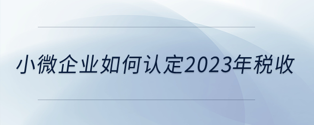 小微企業(yè)如何認(rèn)定2023年稅收？