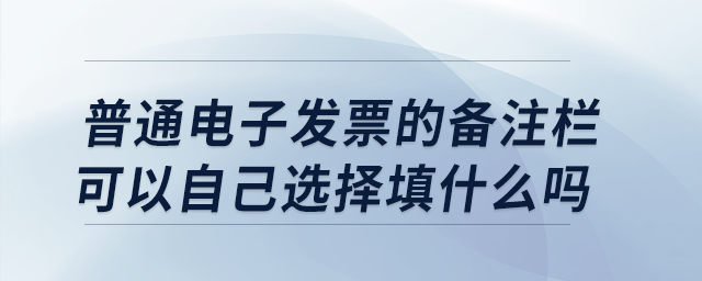 普通電子發(fā)票的備注欄可以自己選擇填什么嗎？