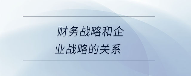 財(cái)務(wù)戰(zhàn)略和企業(yè)戰(zhàn)略的關(guān)系 財(cái)務(wù)戰(zhàn)略和企業(yè)戰(zhàn)略的關(guān)系