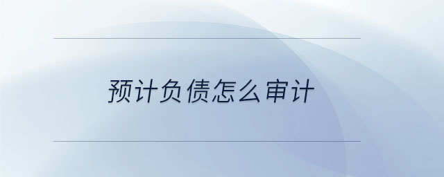 預(yù)計(jì)負(fù)債怎么審計(jì) 預(yù)計(jì)負(fù)債怎么審計(jì)