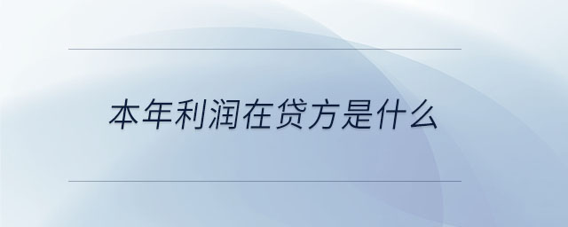本年利潤(rùn)在貸方 本年利潤(rùn)在貸方