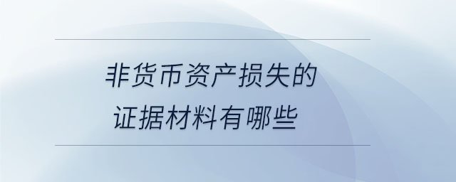 非貨幣資產(chǎn)損失的證據(jù)材料有哪些