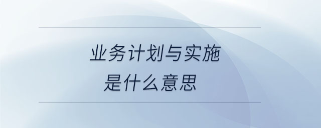 業(yè)務(wù)計劃與實(shí)施是什么意思 業(yè)務(wù)計劃與實(shí)施是什么意思