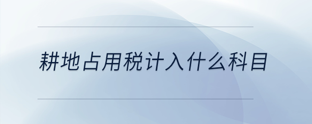 耕地占用稅計(jì)入什么科目？