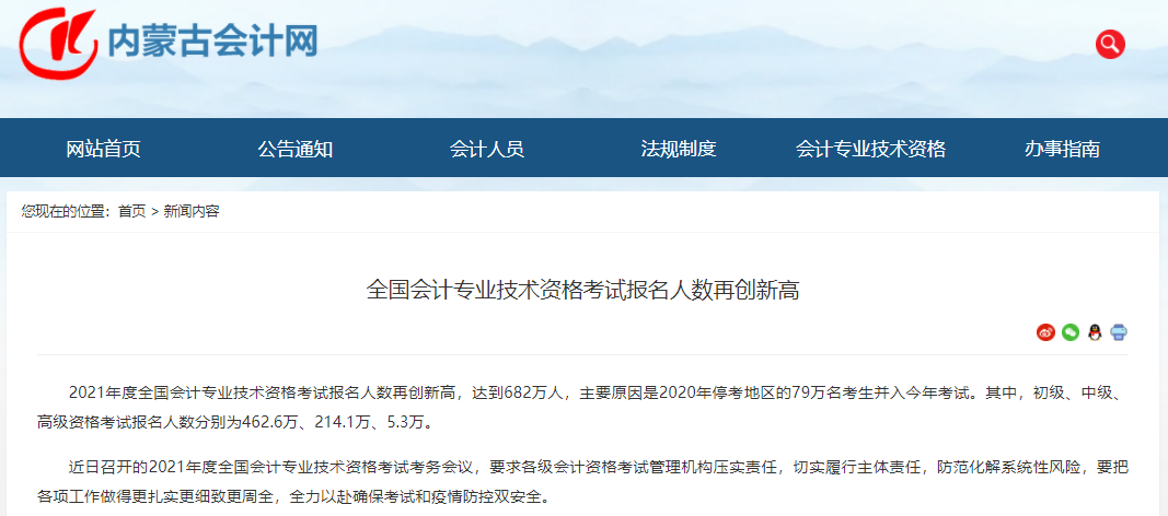 初級會計師報名人數(shù)