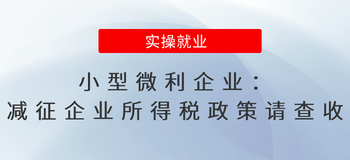 小型微利企業(yè)：減征企業(yè)所得稅政策請查收