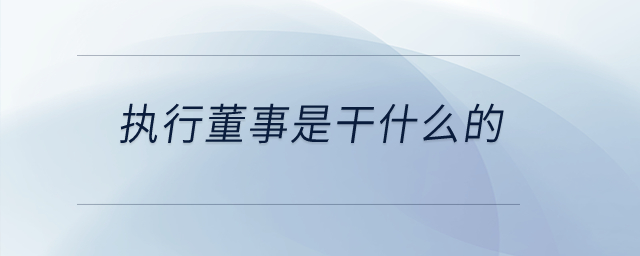 執(zhí)行董事是干什么的？