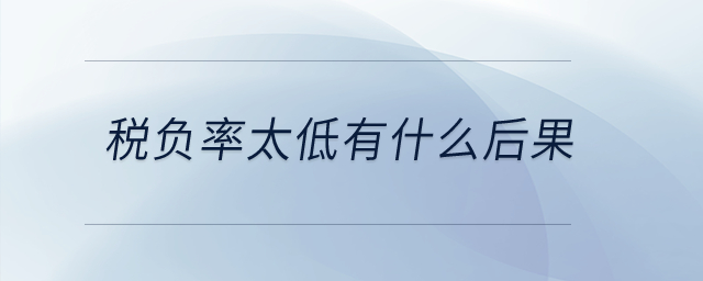 稅負(fù)率太低有什么后果？