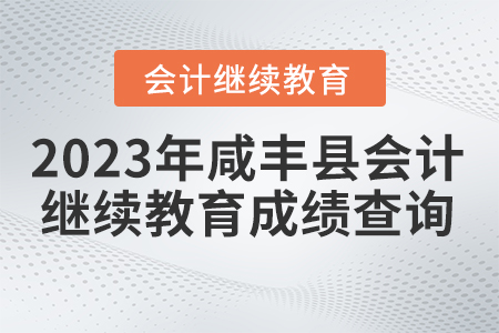 2023年咸豐縣會計繼續(xù)教育成績查詢