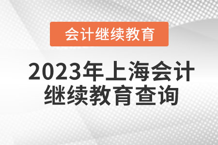 2023年上海會(huì)計(jì)繼續(xù)教育查詢?cè)谀睦铮? alt=
