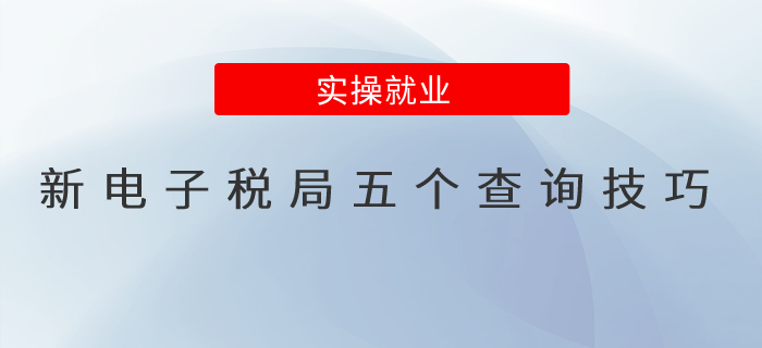 新電子稅局五個(gè)查詢小技巧