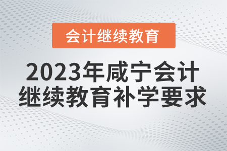 2023年咸寧東奧會(huì)計(jì)繼續(xù)教育補(bǔ)學(xué)要求