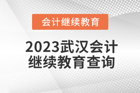2023武漢會計繼續(xù)教育查詢 2023武漢會計繼續(xù)教育查詢