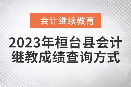 2023年桓臺縣會計繼續(xù)教育成績查詢方式