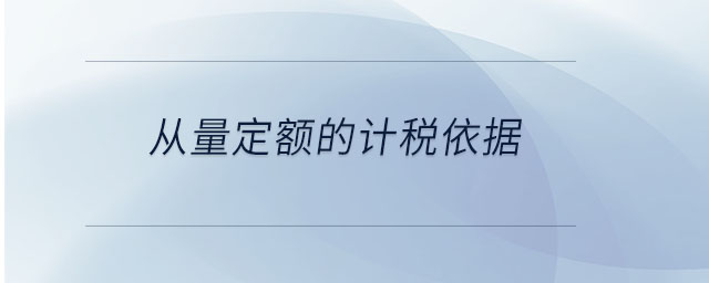 從量定額的計稅依據(jù)