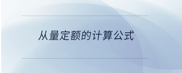 從量定額的計算公式 從量定額的計算公式