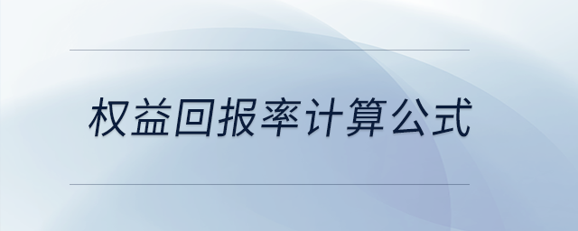 權(quán)益回報率計算公式