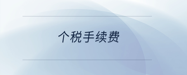 個(gè)稅手續(xù)費(fèi)？