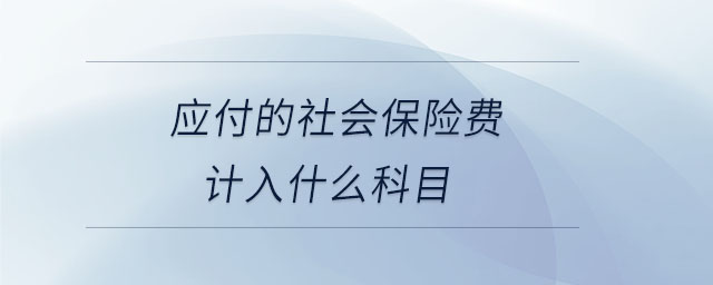 應(yīng)付的社會保險(xiǎn)費(fèi)計(jì)入什么科目 應(yīng)付的社會保險(xiǎn)費(fèi)計(jì)入什么科目