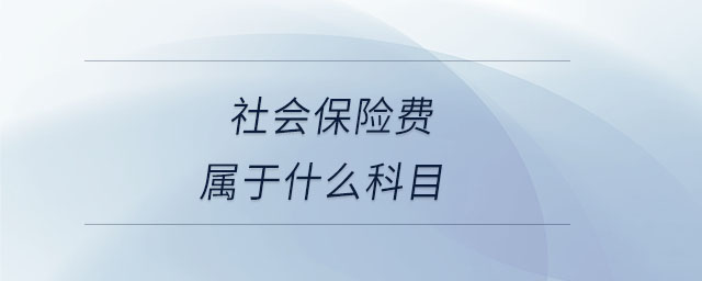 社會保險費屬于什么科目 社會保險費屬于什么科目