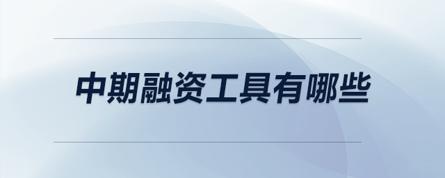 中期融資工具有哪些